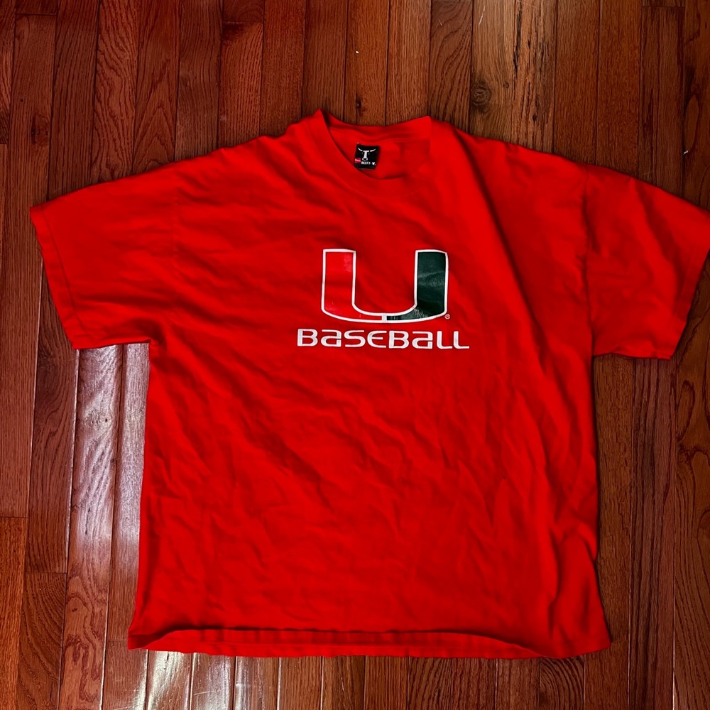 Orange University of Miami Baseball T-Shirt